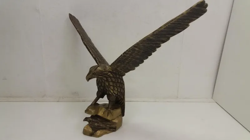 Pamono Art Deco German Wooden Eagle Sculpture, 1920s> Art Deco