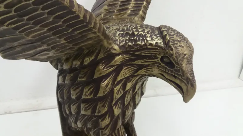 Pamono Art Deco German Wooden Eagle Sculpture, 1920s> Art Deco