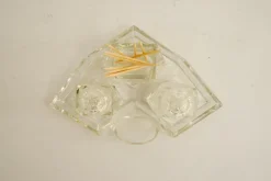 Outlet Pamono Art Deco Glass Salt and Pepper with Toothpick Holders, Vienna, 1920s