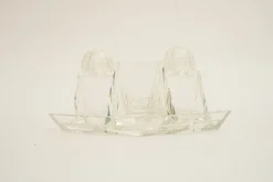 Outlet Pamono Art Deco Glass Salt and Pepper with Toothpick Holders, Vienna, 1920s