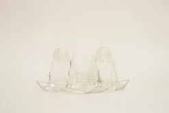 Outlet Pamono Art Deco Glass Salt and Pepper with Toothpick Holders, Vienna, 1920s