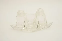Outlet Pamono Art Deco Glass Salt and Pepper with Toothpick Holders, Vienna, 1920s