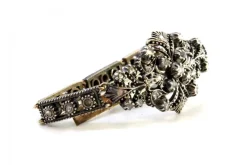 Pamono Art Deco Gold and Silver Bracelet with Central Brilliant-Cut Diamond and Diamond Chips><noscript><img width=