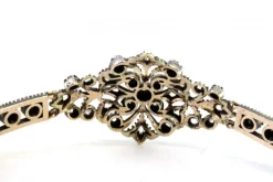 Pamono Art Deco Gold and Silver Bracelet with Central Brilliant-Cut Diamond and Diamond Chips><noscript><img width=