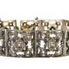 Pamono Art Deco Gold and Silver Articulated Bracelet with Brilliant-Cut Diamonds and Flakes> Bracelets