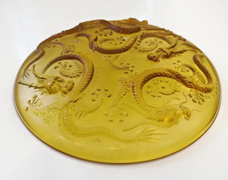 Outlet Pamono Art Deco Golden Dragon Glass Bowl by Josef Inwald, 1930s