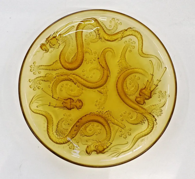 Outlet Pamono Art Deco Golden Dragon Glass Bowl by Josef Inwald, 1930s