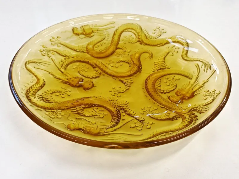 Outlet Pamono Art Deco Golden Dragon Glass Bowl by Josef Inwald, 1930s