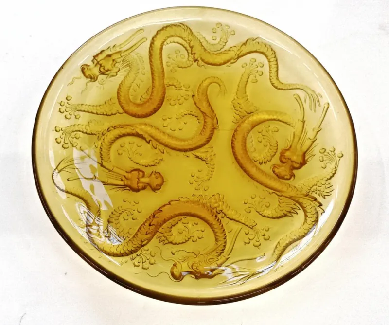 Outlet Pamono Art Deco Golden Dragon Glass Bowl by Josef Inwald, 1930s