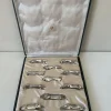 New Pamono Art Deco Goldsmith Knife Holders in Silver Metal from Gallia, 1930s, Set of 12