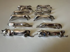 New Pamono Art Deco Goldsmith Knife Holders in Silver Metal from Gallia, 1930s, Set of 12