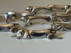 New Pamono Art Deco Goldsmith Knife Holders in Silver Metal from Gallia, 1930s, Set of 12