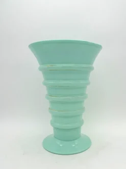 Clearance Pamono Art Deco Green Jadeite Art Glass Vase, 1920s