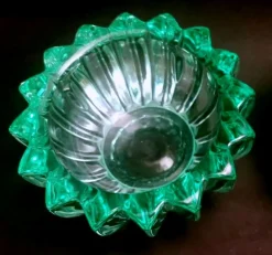 Sale Pamono Art Deco Green Molded Glass Bowl by Pierre Davesn, 1930s