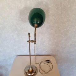 Pamono Art Deco Green Opaline Notary Desk Lamp><noscript><img width=