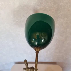 Pamono Art Deco Green Opaline Notary Desk Lamp><noscript><img width=