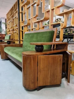 Pamono Art Deco Green Velvet Sofa> Couches & Sofas