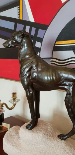 Outlet Pamono Art Deco Greyhound Sculpture by Jules Edmond Masson for Max Le Verrier, 1930s