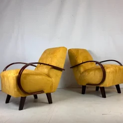 Hot Pamono Art Deco H-410 Chairs by Jindřich Halabala for Up Zavody, 1930s, Set of 2
