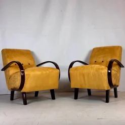 Hot Pamono Art Deco H-410 Chairs by Jindřich Halabala for Up Zavody, 1930s, Set of 2