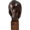 Best Pamono Art Deco Head of a Woman Wood Sculpture, 1930s