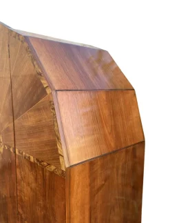 Pamono Art Deco Hexagonal Topped Walnut Wardrobe, 1930s><noscript><img width=