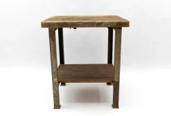 Pamono Art Deco Industrial Steel and Wood Work Table, 1940s> Worktables & Workbenches