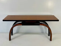 Pamono Art Deco Italian Console Table in Walnut and Maple Burl, 1940s