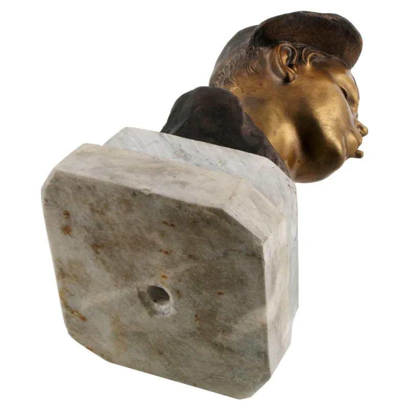 Pamono Art Deco Italian Gilt and Burnished Bronze Scugnizzo Bust by Giovanni De Martino, 1920s> Art Deco