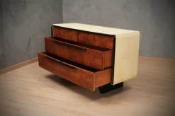 Discount Pamono Art Deco Italian School Walnut and Goat Skin Chest of Drawers, 1930