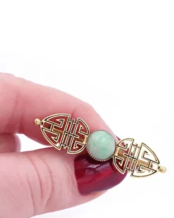 Pamono Art Deco Jade Brooch
