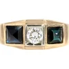 Pamono Art Deco 18K Yellow Gold Garter Ring with Sapphires and Diamond, 1930s> Rings