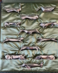 Online Pamono Art Deco Knife Rests by Edouard Marcel Sandoz for Gallia, 1930s, Set of 12