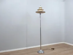 Online Pamono Art Deco Lacquered Aluminum and Chrome Floor Lamp, 1930s