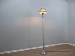Online Pamono Art Deco Lacquered Aluminum and Chrome Floor Lamp, 1930s