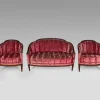 Pamono Art Deco Living Room Set in Pink Velvet attributed to Paul Follot, France, 1920s, Set of 5> Living Room Sets