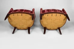 Pamono Art Deco Living Room Set in Pink Velvet attributed to Paul Follot, France, 1920s, Set of 5><noscript><img width=