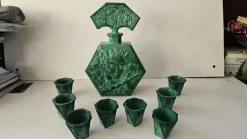 Clearance Pamono Art Deco Malachite Liqueur Set, 1930s, Set of 8