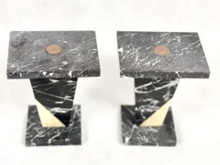Pamono Art Deco Marble Mini Pedestals, 1930s, Set of 2><noscript><img width=