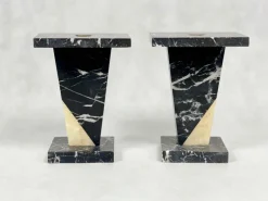 Pamono Art Deco Marble Mini Pedestals, 1930s, Set of 2><noscript><img width=