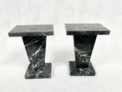 Pamono Art Deco Marble Mini Pedestals, 1930s, Set of 2><noscript><img width=