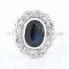 Pamono Art Deco Marguerite Gold, Sapphire and Diamond Ring> Rings