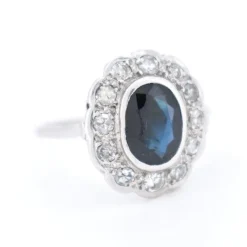 Pamono Art Deco Marguerite Gold, Sapphire and Diamond Ring><noscript><img width=