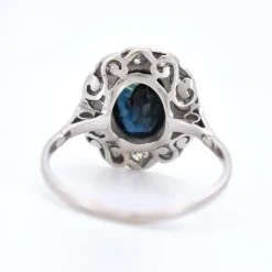 Pamono Art Deco Marguerite Gold, Sapphire and Diamond Ring><noscript><img width=