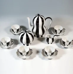 Discount Pamono Art Deco Melon Mocha Set by Josef Hoffmann, 1980s, Set of 15