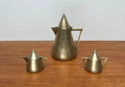 Discount Pamono Art Deco Metal Teapot, Suger Pot, Milk Pot, 1960s, Set of 3