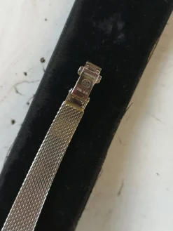Hot Pamono Art Deco Minimalist Swiss Watch White Gold Diamonds Women Wrist Watch, 1950s