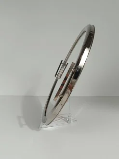 Outlet Pamono Art Deco Mirrored Round Tray in Chromed Metal, Italy, 1930s