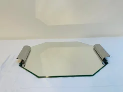 Pamono Art Deco Mirrored Tray with Metal Handles, 1920s><noscript><img width=