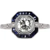 Outlet Pamono Art Deco Modern Sapphires Diamonds Platinum Ring